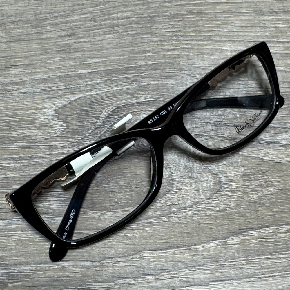 Roberto Stefano Black Cat-Eye Prescription Eyeglass Frames 54-15